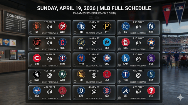 Nonstop MLB Action As Full Sunday Slate Covers All 30 Teams