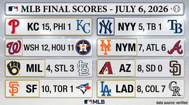 Yankees Win, Royals Mash in Action-Packed July 6 Slate