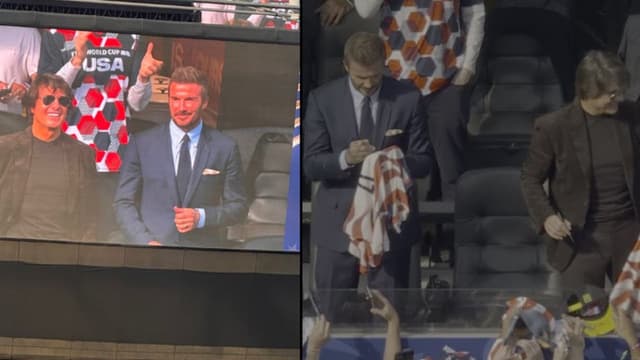 Tom Cruise and David Beckham Spotted on Jumbotron at USA vs Paraguay