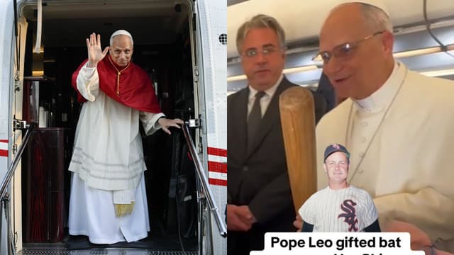 Pope Leo Receives White Sox Legend Nellie Fox’s Bat in Mid-Flight Gift