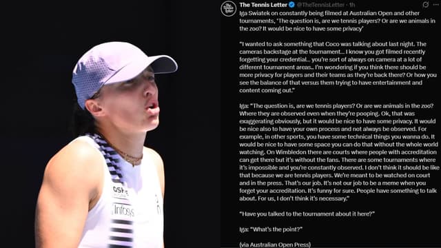 Iga Swiatek Slams ‘Zoo’ Treatment as Cameras Follow Players Off Court