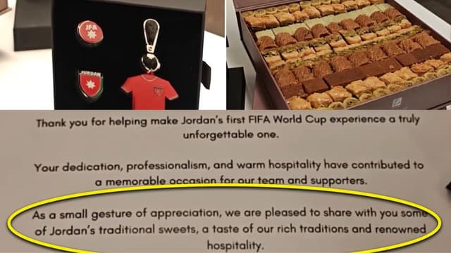 Jordan Leaves World Cup With Gifts and Thank-You Letter for Organizers