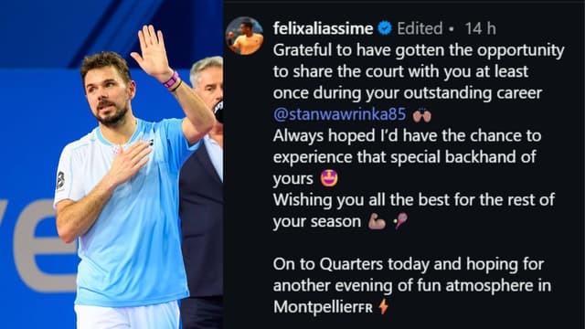 Felix Auger-Aliassime Salutes Stan Wawrinka After Montpellier Win