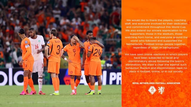 Netherlands FA Condemns Racist Abuse After Morocco Penalty Exit
