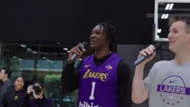 Adou Thiero Hilariously Sings on the Mic as Lakers Celebrate LeBron James’ 41st Birthday
