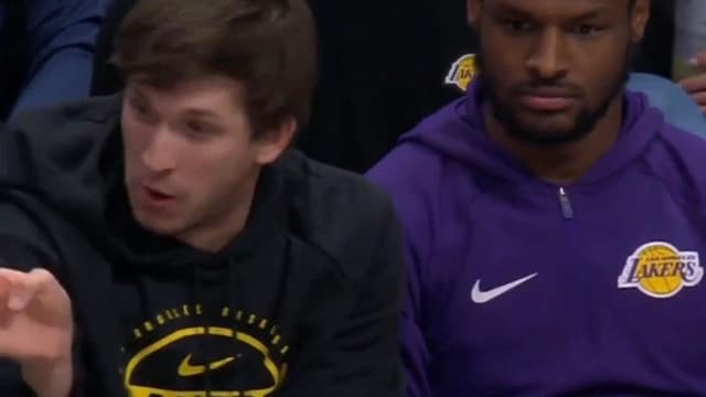 Bronny James Caught Ignoring Austin Reaves on the Bench