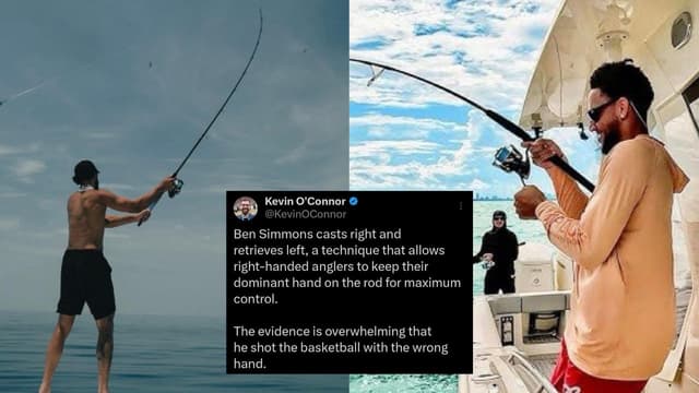 Ben Simmons’ Fishing Technique Shows That He Shot With the Wrong Hand