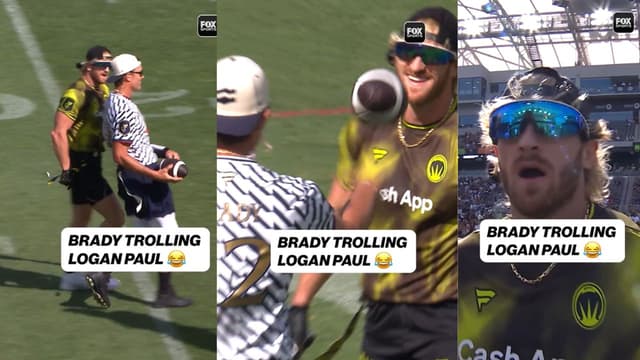 Tom Brady Messes Around With Logan Paul, Toss Goes Viral