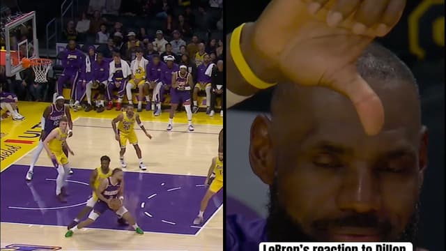 LeBron James Hits Dillion Brooks With a Thumbs-Down After His Failed Dream Shake on Bronny