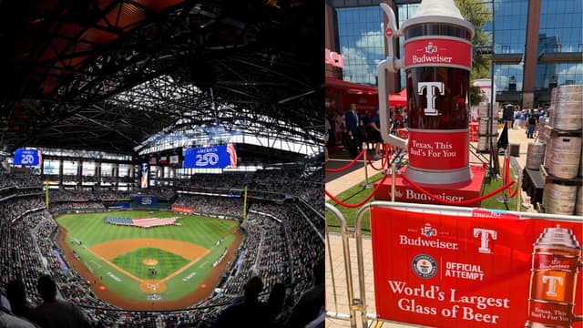 Texas Rangers Set Guinness World Record for World’s Largest Glass of Beer