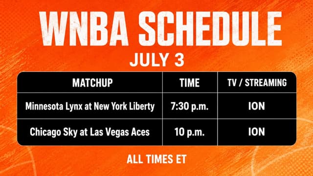 What WNBA Games Are On Tonight? WNBA Schedule (July 3)