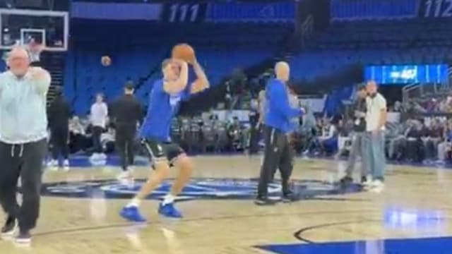 Cooper Flagg Warming Up Before His Return vs. Magic