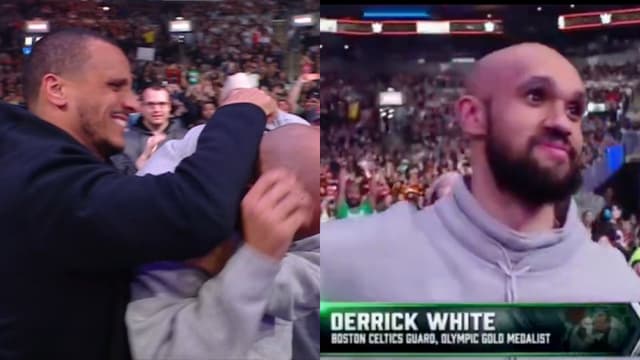 Boston Celtics Duo Derrick White—Joe Mazzulla Make Appearance at WWE Raw