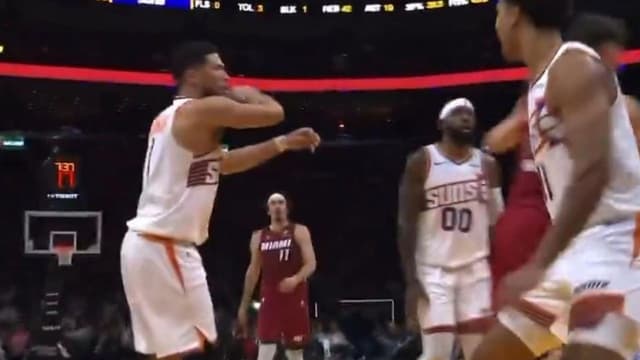Devin Booker Ready to Fight With the Heat, Shoves Pelle Larsson