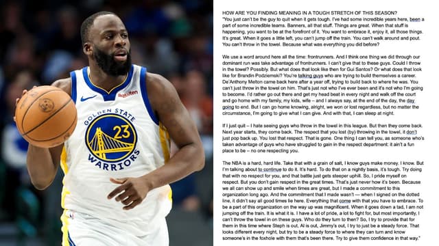 Draymond Green Won’t “Jump Off the Train” During the Warriors’ Rough Patch