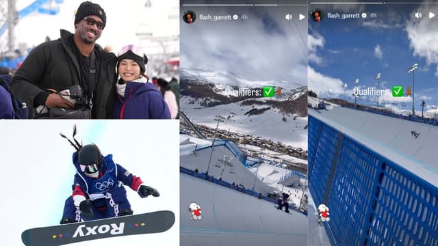 Myles Garrett Cheers Girlfriend Chloe Kim During Olympic Qualifying Run