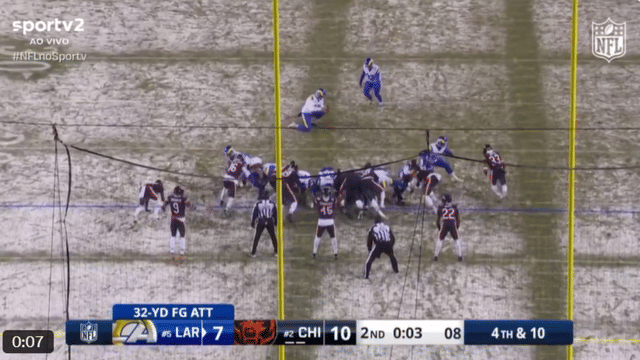 Mevis Drills 32-Yarder as Rams vs Bears Game Tied 10-10 at Half