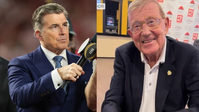 Rece Davis Recalls Lou Holtz Flipping Podium During ESPN Segment