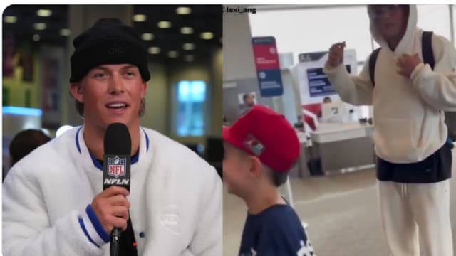 Jaxson Dart’s Wholesome Airport Moment With Young Giants Fan Goes Viral