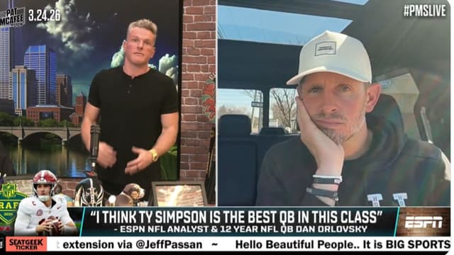 Pat McAfee Calls Out Dan Orlovsky Over QB Take on Live TV