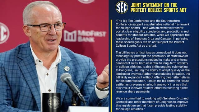 Big Ten and SEC Oppose Protect College Sports Act, Cite "Critical Issues" With Bill