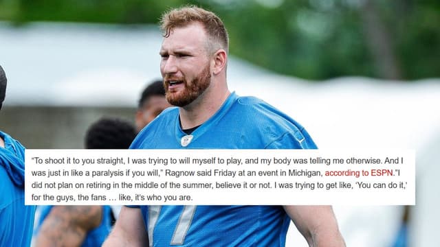Ex-Lions Star Frank Ragnow Says Body Forced Him Into Retirement