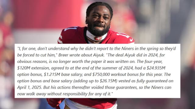 Albert Breer Calls Brandon Aiyuk-49ers Saga “Strange With a Capital S”