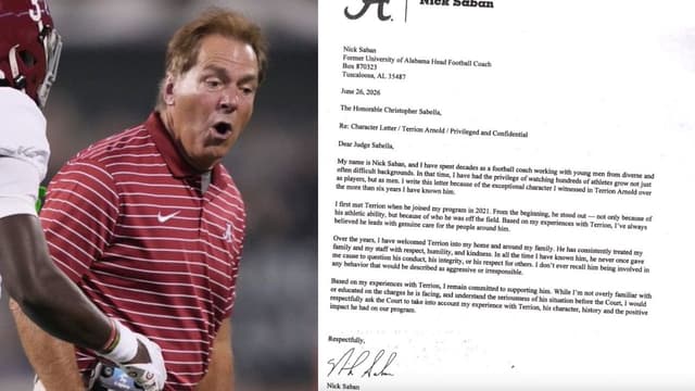 Nick Saban Defends Terrion Arnold in Court Letter