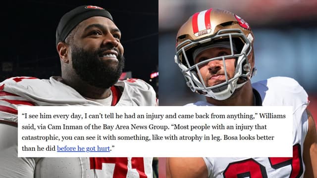 Trent Williams Says Nick Bosa Looks Better Than Before ACL Injury
