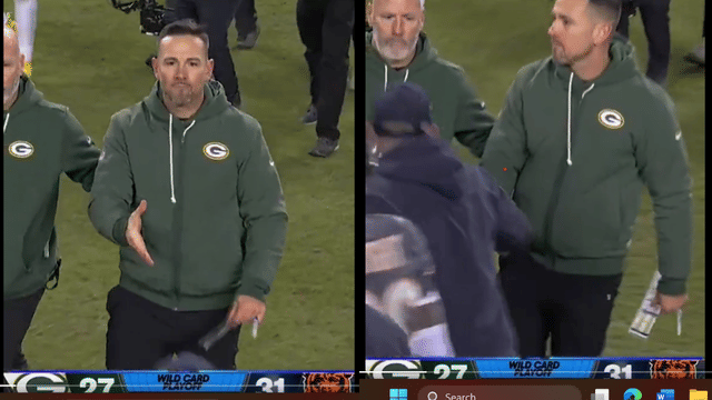 Awkward Ben Johnson, Matt LaFleur Handshake Sparks Debate After 'Wild' Card Finish