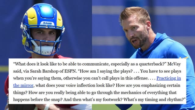 Sean McVay Wants Ty Simpson Practicing in the Mirror for Huddle Calls