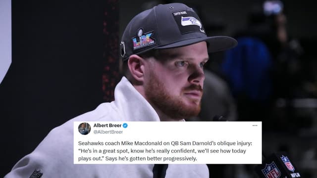 Seahawks HC Mike Macdonald Gives Update on QB Sam Darnold’s Oblique Injury