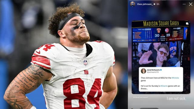 NY Giants Clarify Why Injured Theo Johnson Attended Knicks Game, Despite Week 18 Absence