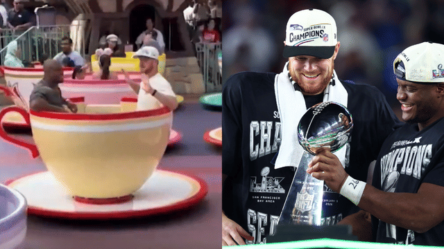 Sam Darnold, Kenneth Walker Celebrate Super Bowl With Disneyland Ride