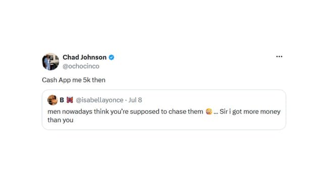 Chad Johnson Has Simple Reply to Viral Post About Dating and Money