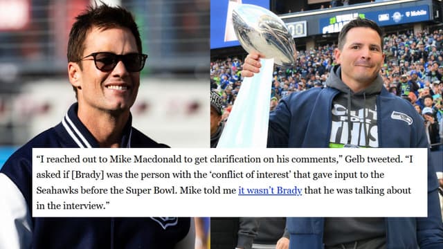 Mike Macdonald Clarifies Tom Brady Wasn’t Behind Super Bowl Help