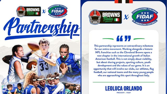 Browns Expand Global Reach With New Football Partnership in Italy