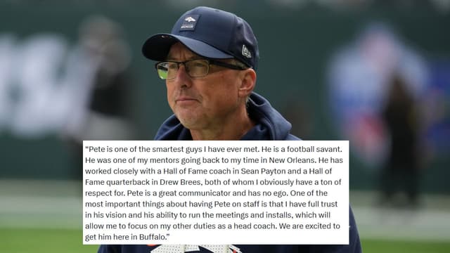 “I Have Full Trust in His Vision”: Bills HC Joe Brady on Hiring Pete Carmichael as DC