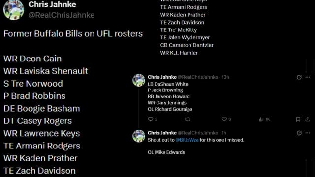20 Former Bills Players Now Playing in the UFL