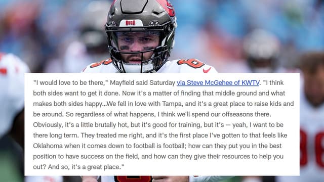 Baker Mayfield Wants Long-Term Deal With Buccaneers