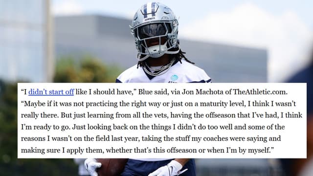 Cowboys RB Jaydon Blue Says He Has Matured Entering Year 2