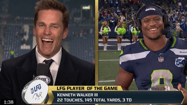 Tom Brady Names Kenneth Walker LFG Player of the Game