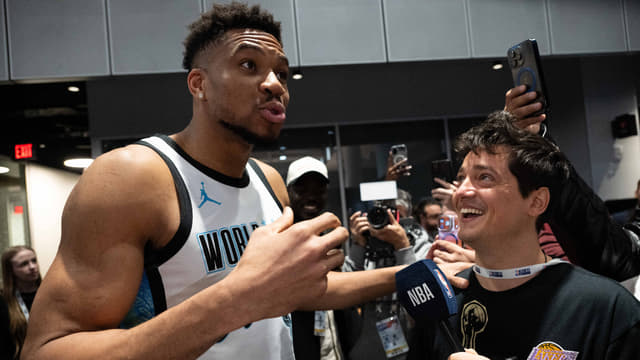 Giannis Antetokounmpo Attends WWE Elimination Chamber In Chicago