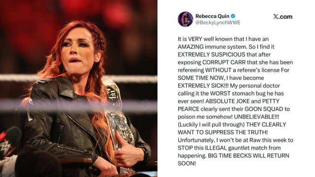 Becky Lynch Says Illness Will Sideline Her for RAW Amid Gauntlet Row