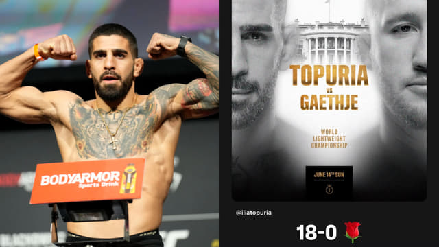 Ilia Topuria Reacts to White House Fight Reveal With ‘18-0’