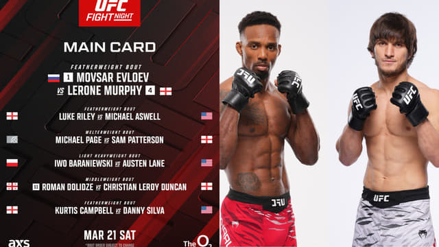 UFC London Main Card Drops: Lerone Murphy vs. Movsar Evloev For Main Event