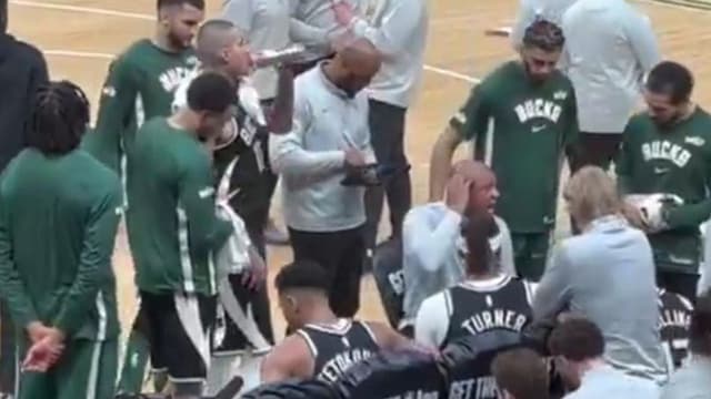 Giannis Antetokounmpo Caught Looking Disinterested During Bucks' Timeout