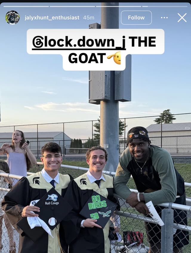 Jalyx Hunt Surprises Fan by Attending His High School Graduation