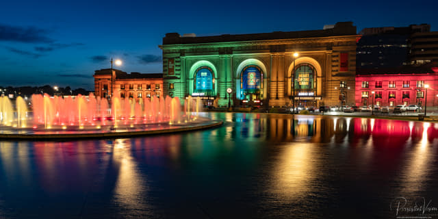 Union Station Lits Up to Celebrate Taylor Swift and Travis Kelce's Wedding