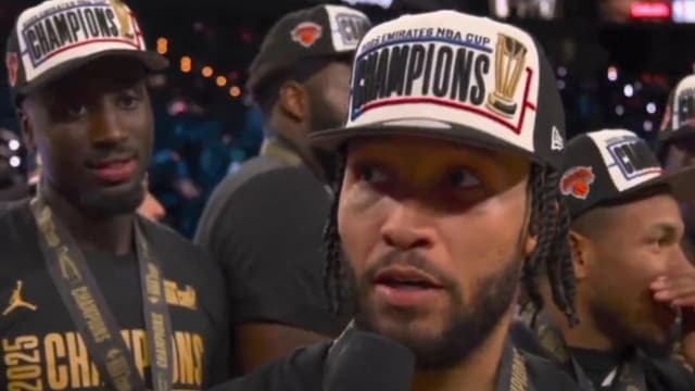 Jalen Brunson Curses on National TV to Thank Knicks Teammates During NBA Cup MVP Speech